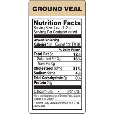 Ground Veal Label