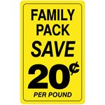 Family Pack / Save 20¢ per Pound Label