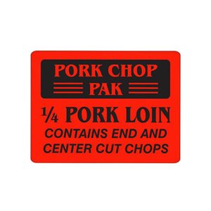 Pork Chop Pak - 1 / 4 Pork Loin Label