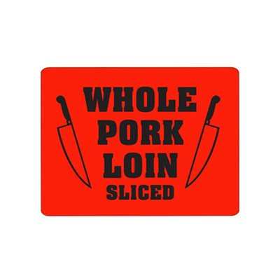 Whole Pork Loin Sliced Label