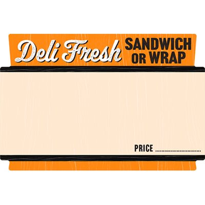Deli Fresh Sandwich or Wrap (blank) Label
