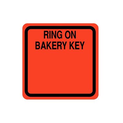 Ring on Bakery Key (write on) Label