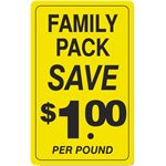 Family Pack / Save 1.00 per pound Label