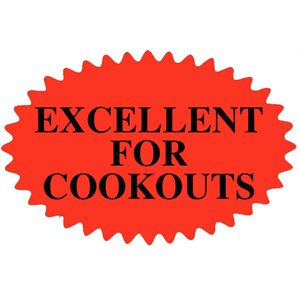 Excellent for Cookouts Label