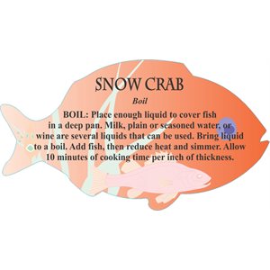 Snow Crab Cooking Recipe Label