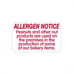Allergen Notice (Peanuts & other) Label