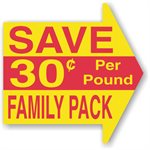 Save Family Pack 30¢ per Pound Label