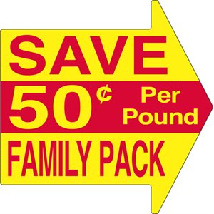 Save Family Pack 50¢ per Pound Label