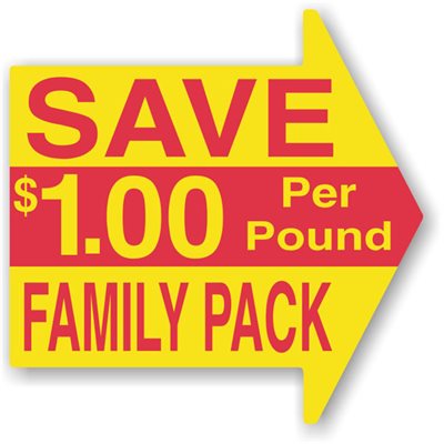 Save Family Pack $1 per Pound Label