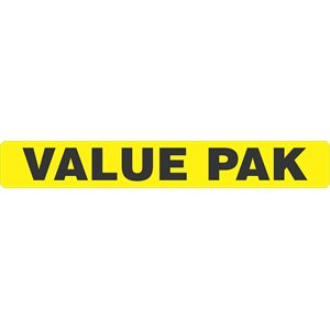 Value Pak Label