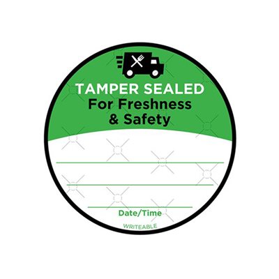 Tamper Sealed For Freshness & Safety Label
