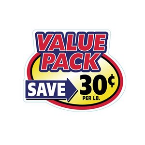 Value Pack Save 30¢ Label