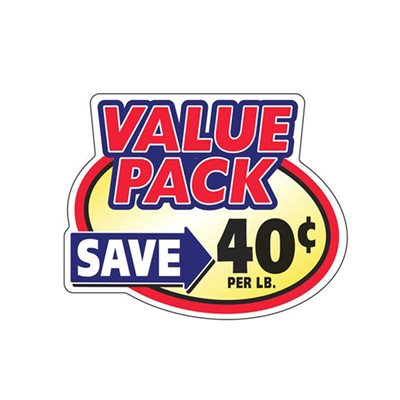 Value Pack Save 40¢ Label