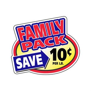 Family Pack Save 10¢ Label