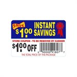 Instant Savings-$1.00Off (tearoff) Label