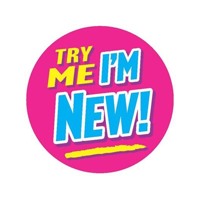 Try Me Im New! Label