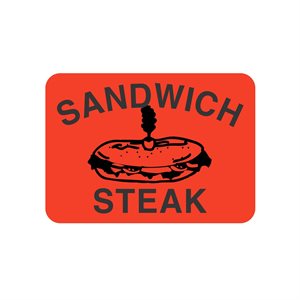 Sandwich Steak (w / picture) Label