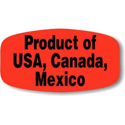 Product of USA, Canada, Mexico Label