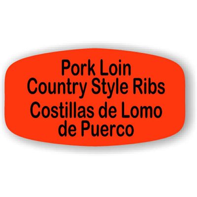 Pork Loin Country Style Ribs / Costillas de Lomo de Puerco Label