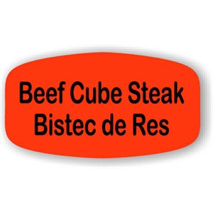 Beef Cube Steak / Bistec de Res Label