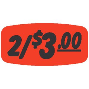 2 / $3.00 Label