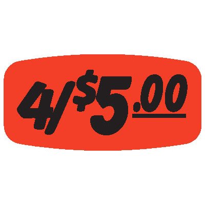 4 / $5.00 Label