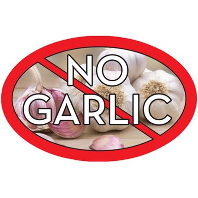 No Garlic Label