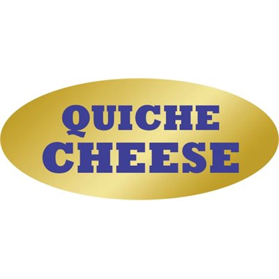 Quiche Cheese Label