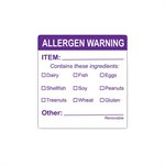 Allergen Warning - Item checkoff Label