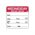Shelf Life-Day of Week - Wednesday Label