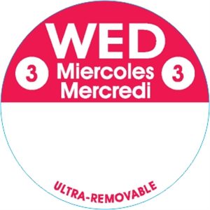 Wed 3 Miercoles / Mercredi Label