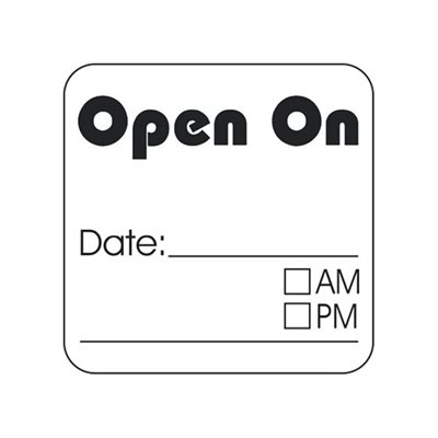 Open On / Date am pm Shelf & Prep Label