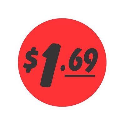 $1.69 Bullseye Label