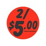 2 / $5.00 Bullseye Label