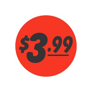 $3.99 Bullseye Label
