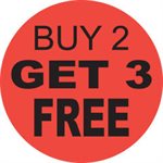 Buy 2 Get 3 Free Bullseye Label