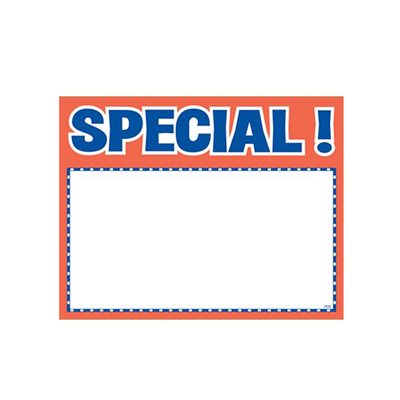 Sign Card 7.0 x 5.5 Special 