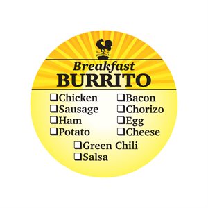 Breakfast Burrito Check-off Label