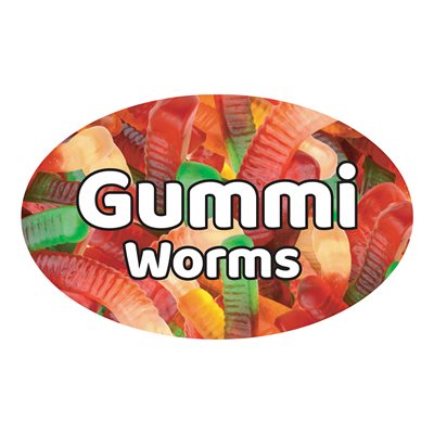 Gummi Worms (Candy) Flavor Label